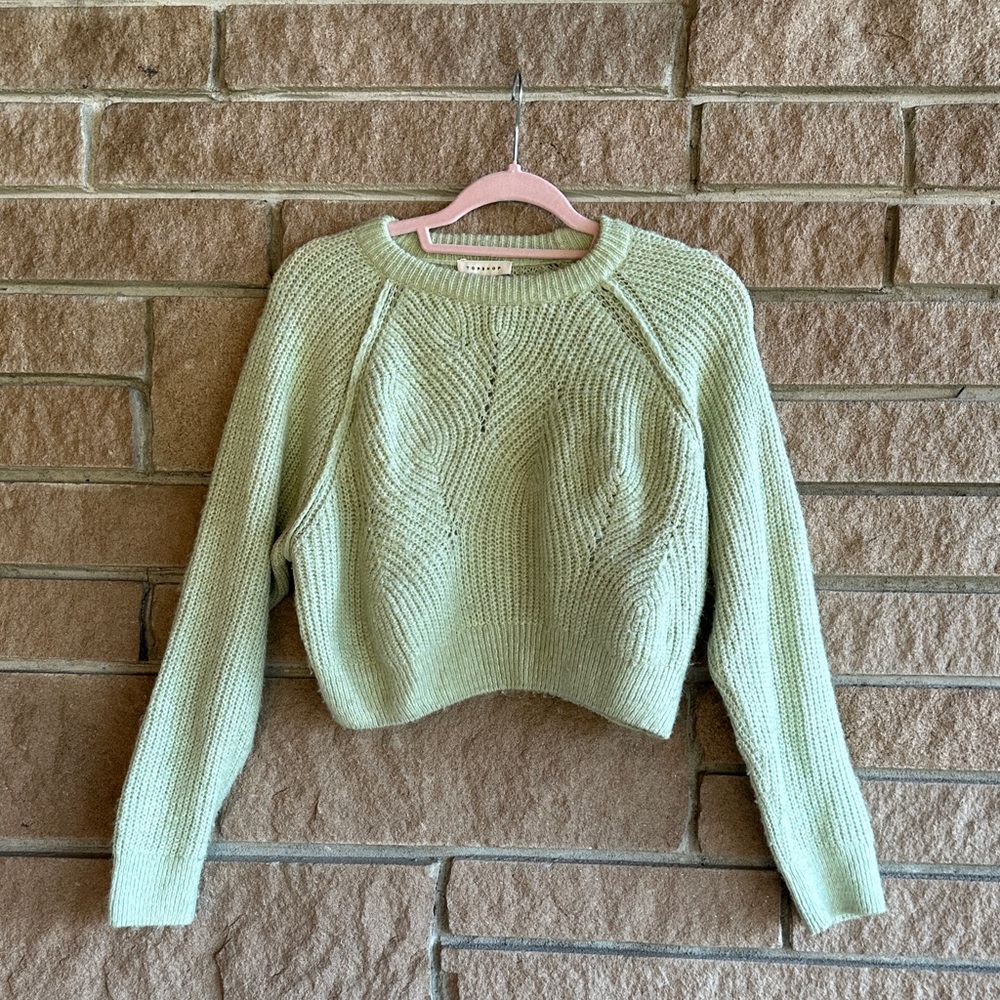Topshop Cropped Mint Green Sweater – Size Small